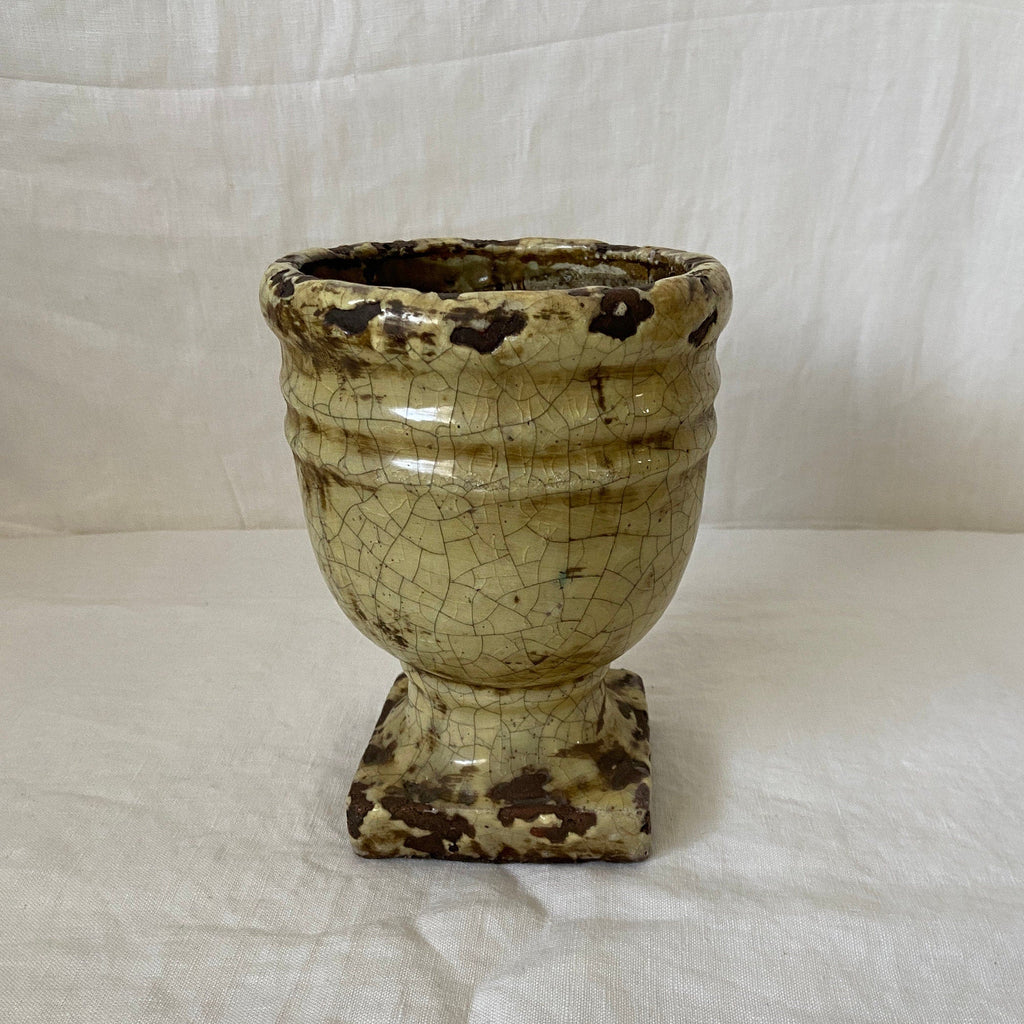 Green/Yellow Crackle Planter