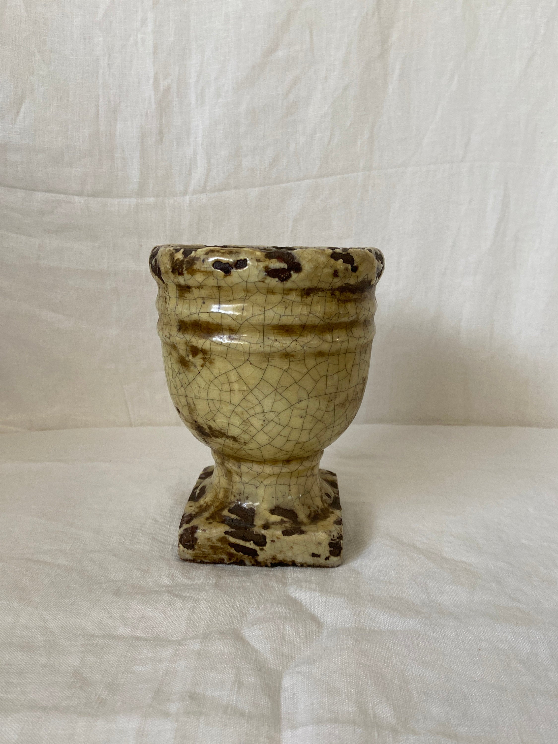 Green/Yellow Crackle Planter