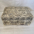 Black and White Floral Print on Ivory Box
