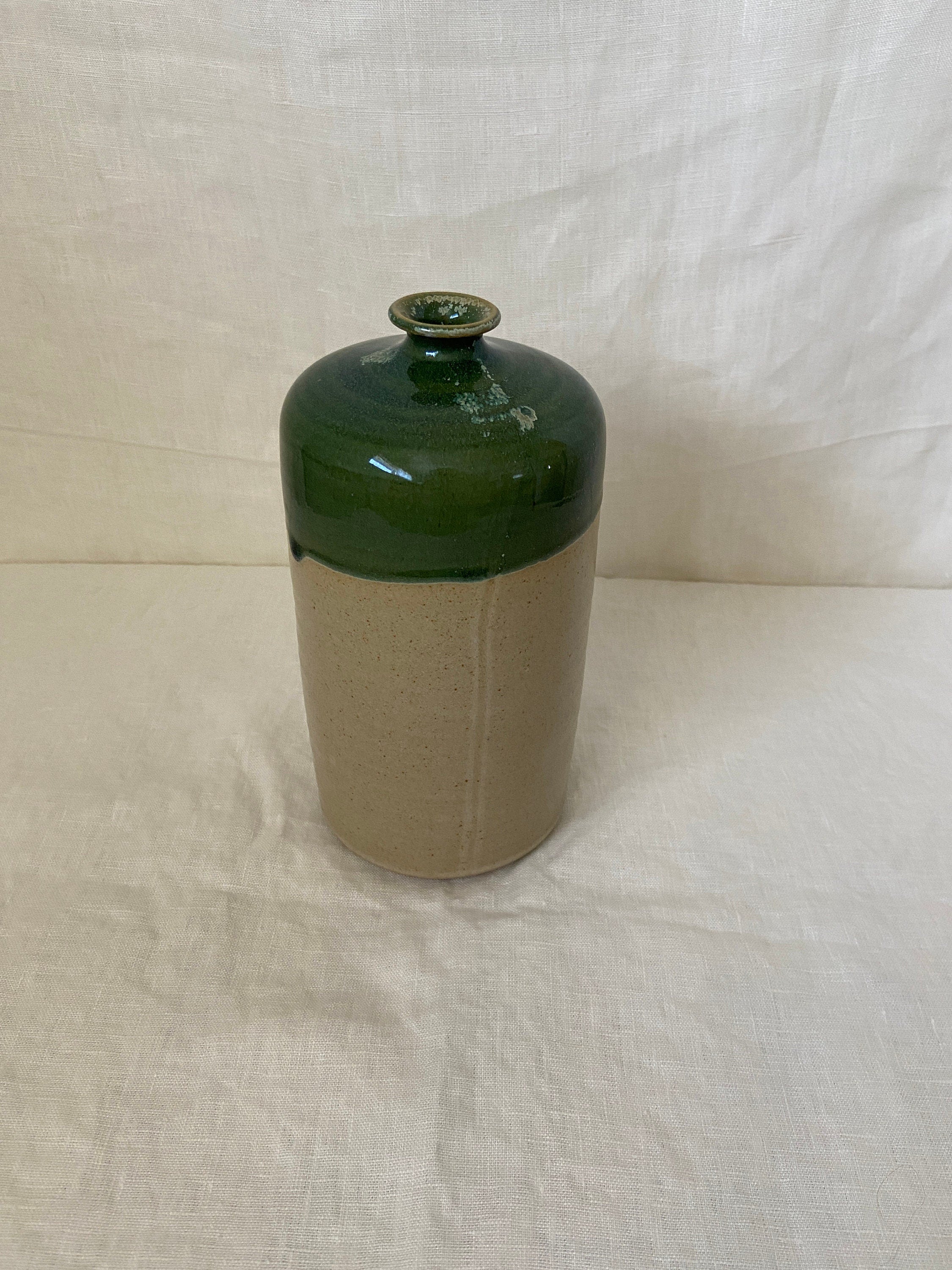 Late 20th Century Toyo Japan Green Dipped Ceramic Jug