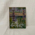 Vintage garden/park oil painting