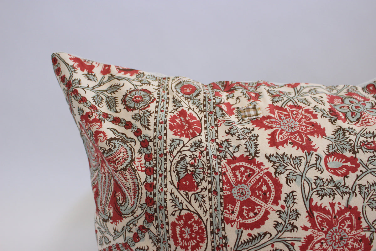 Patched Indian Block Pillow Cover