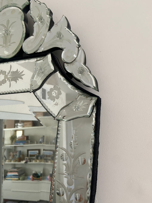 A Pair of Venetian-Style Etched Glass Mirrors