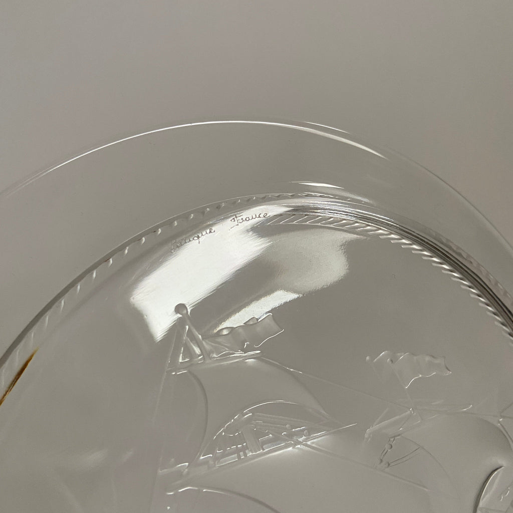 Lalique Frosted Glass Sailing Ship Plates – Set of 2