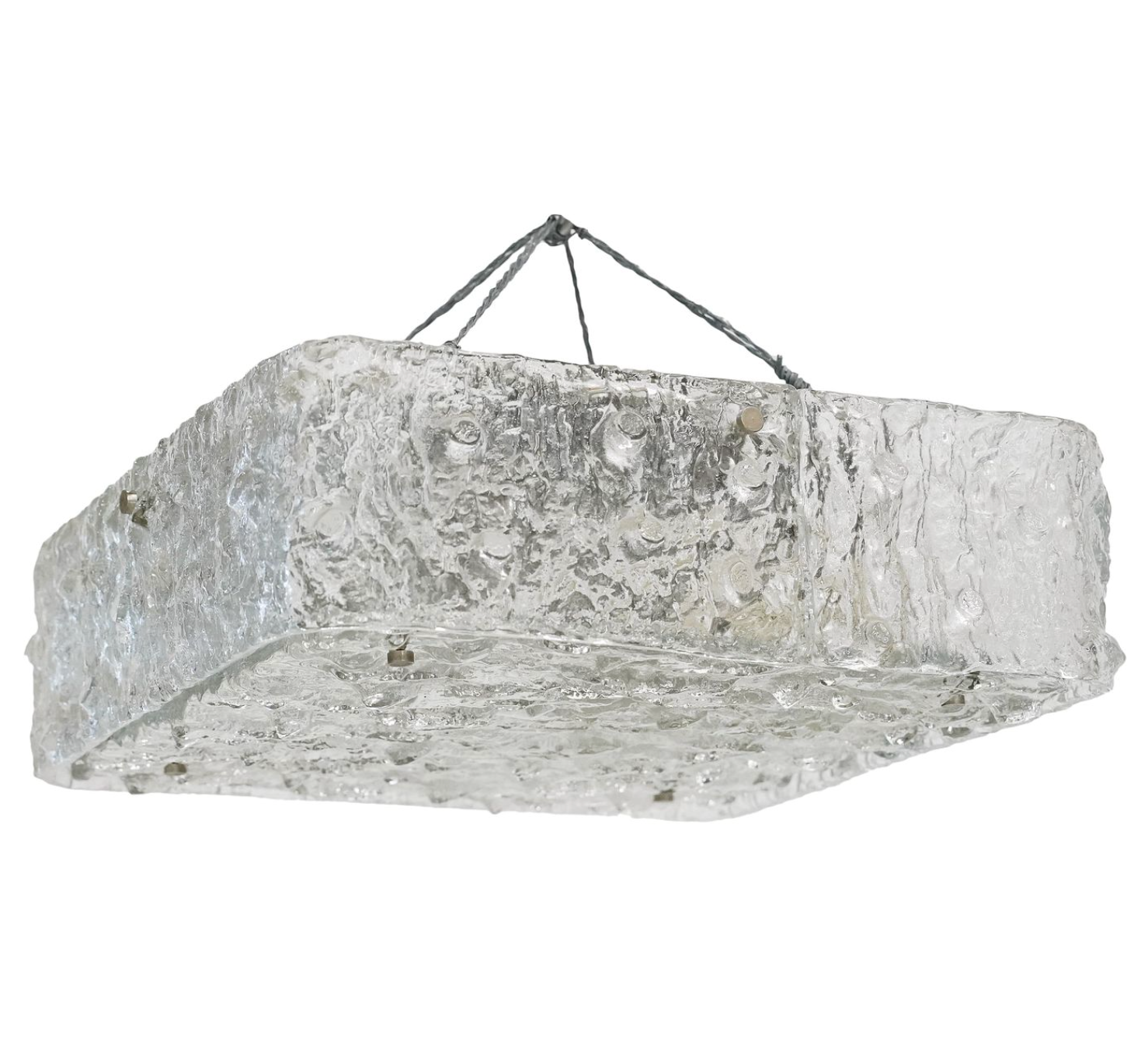 1980s Italian Glass Flush Mount