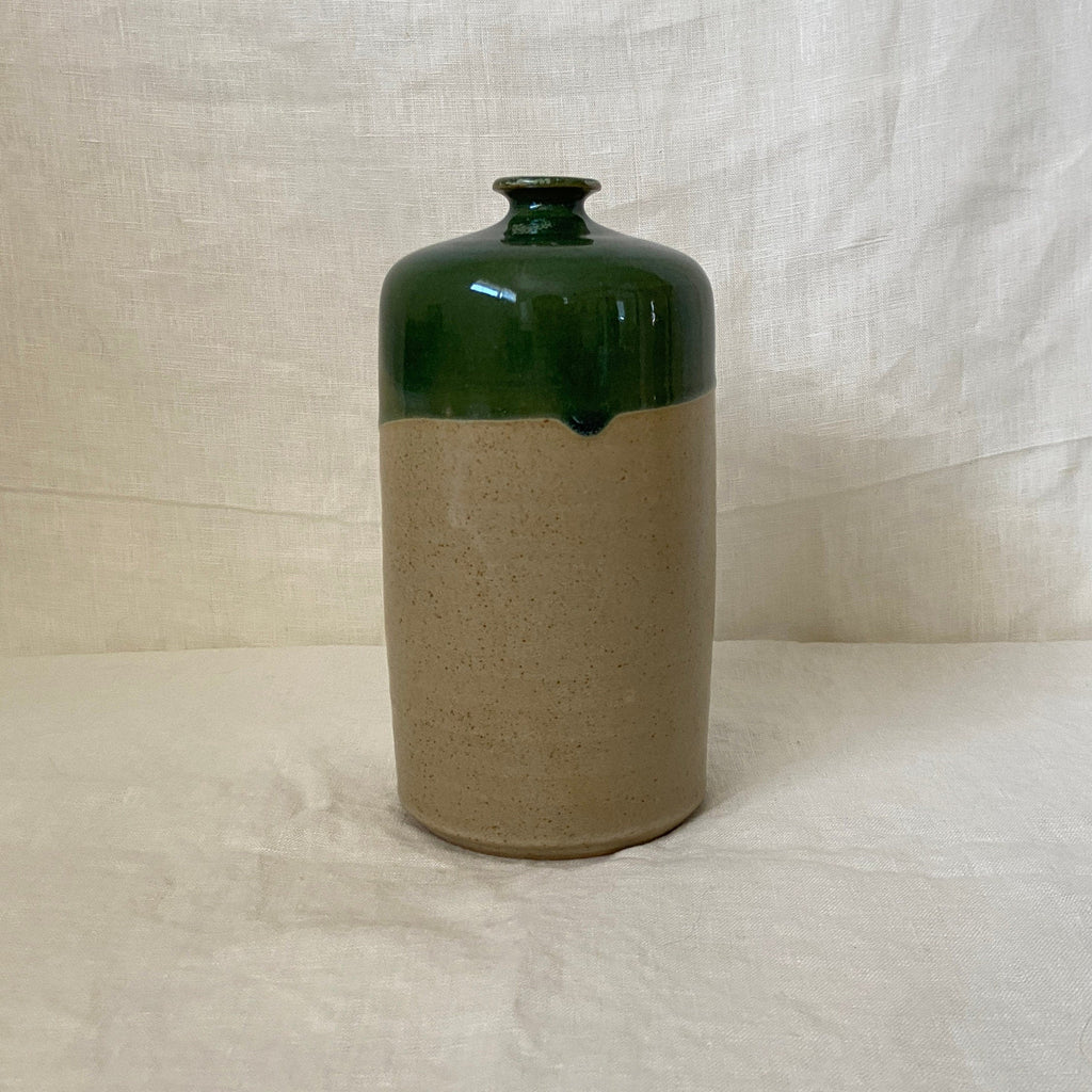 Late 20th Century Toyo Japan Green Dipped Ceramic Jug