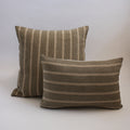 Green Striped Linen Pillow Cover